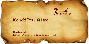 Koháry Alex névjegykártya